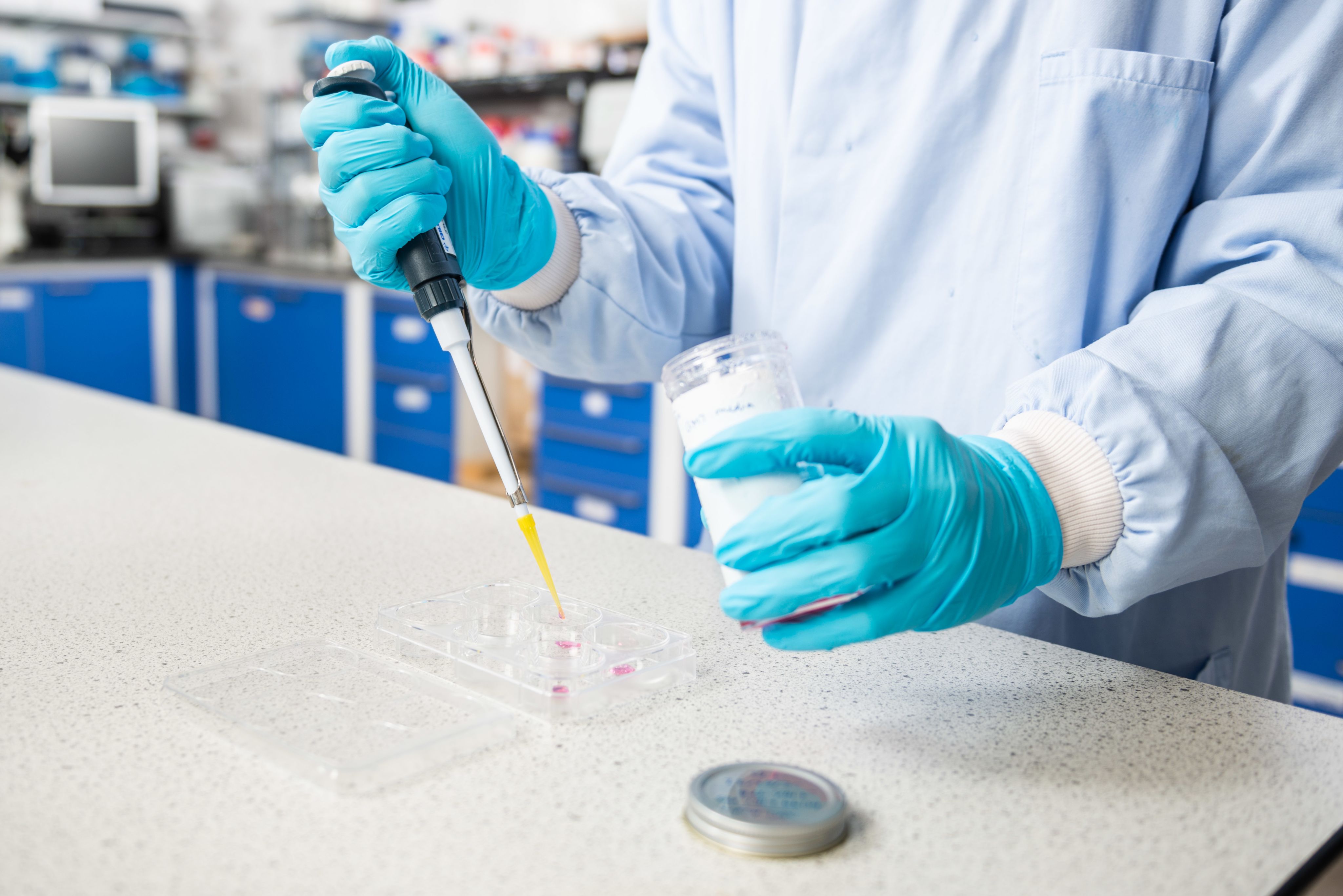Pipetting in the lab