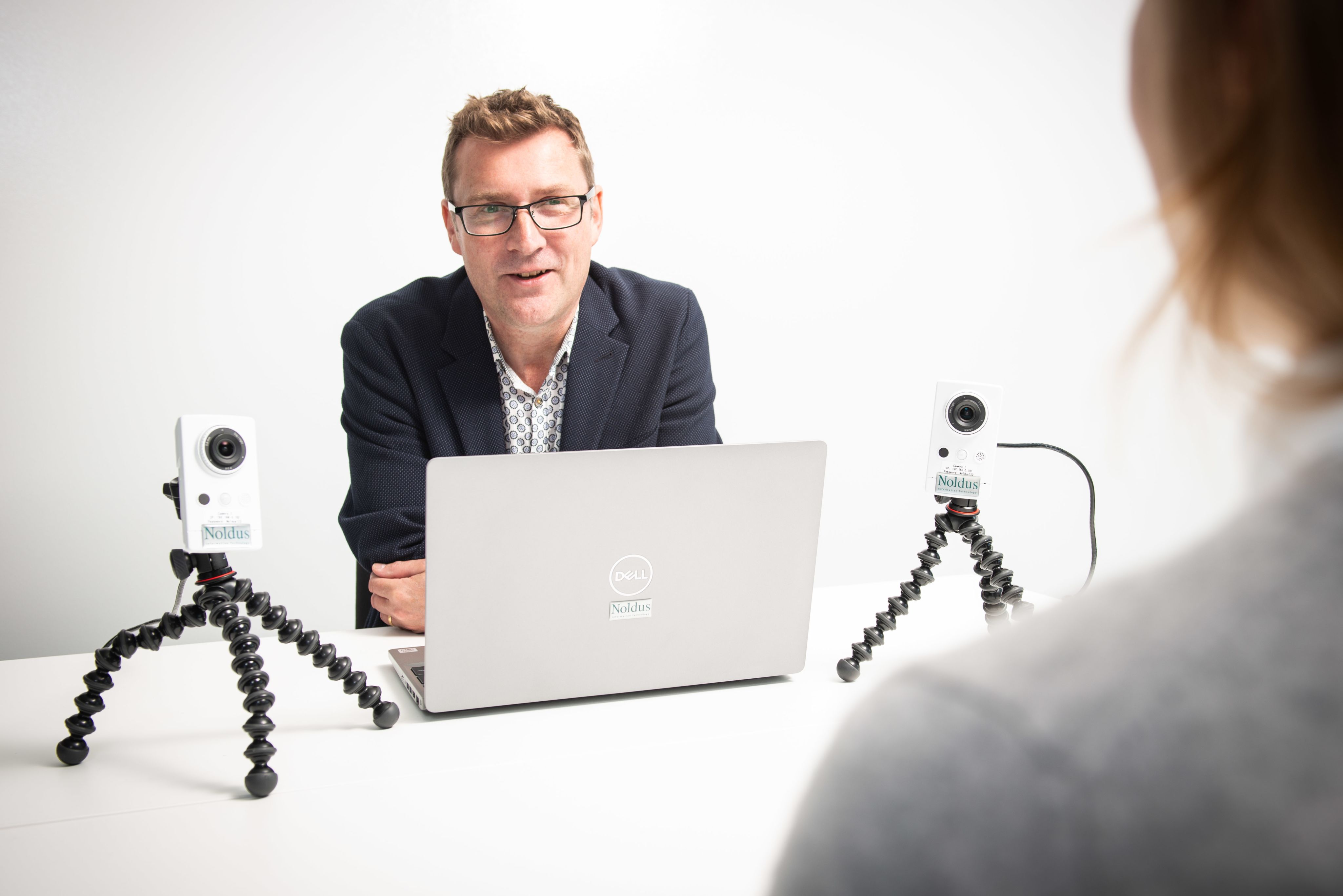 Professor Adam Joinson with eye tracker technology