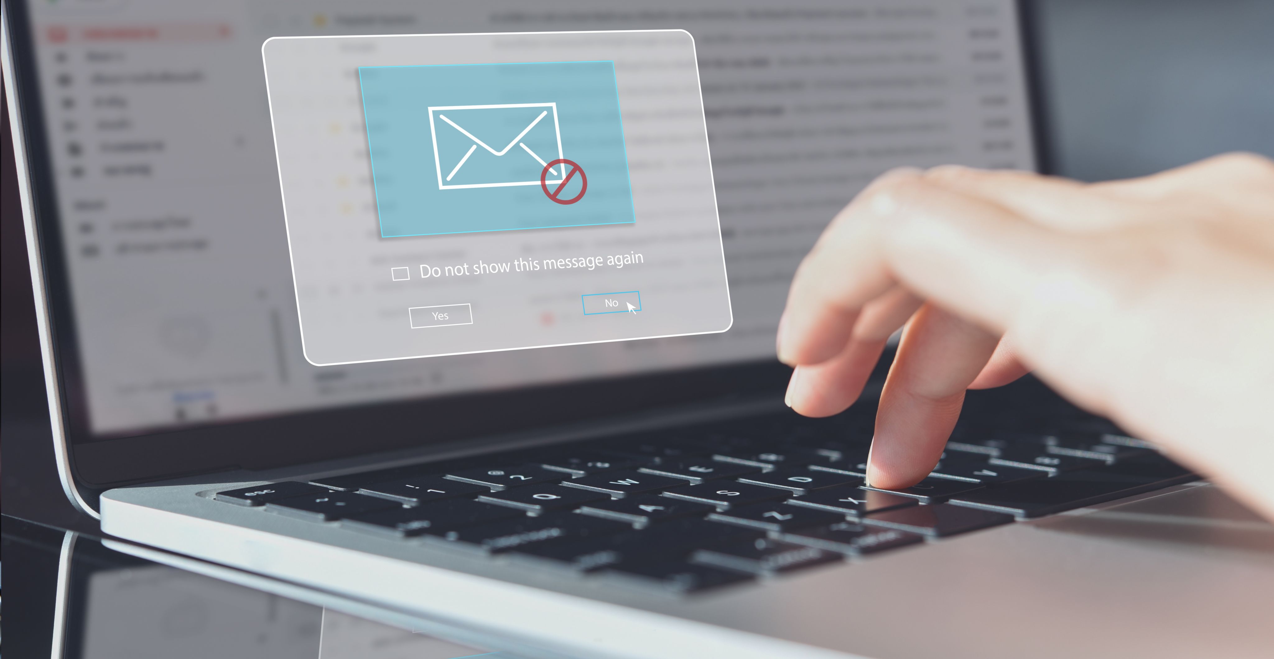 Screen showing phishing warning pop-up Credit Adobe Stock