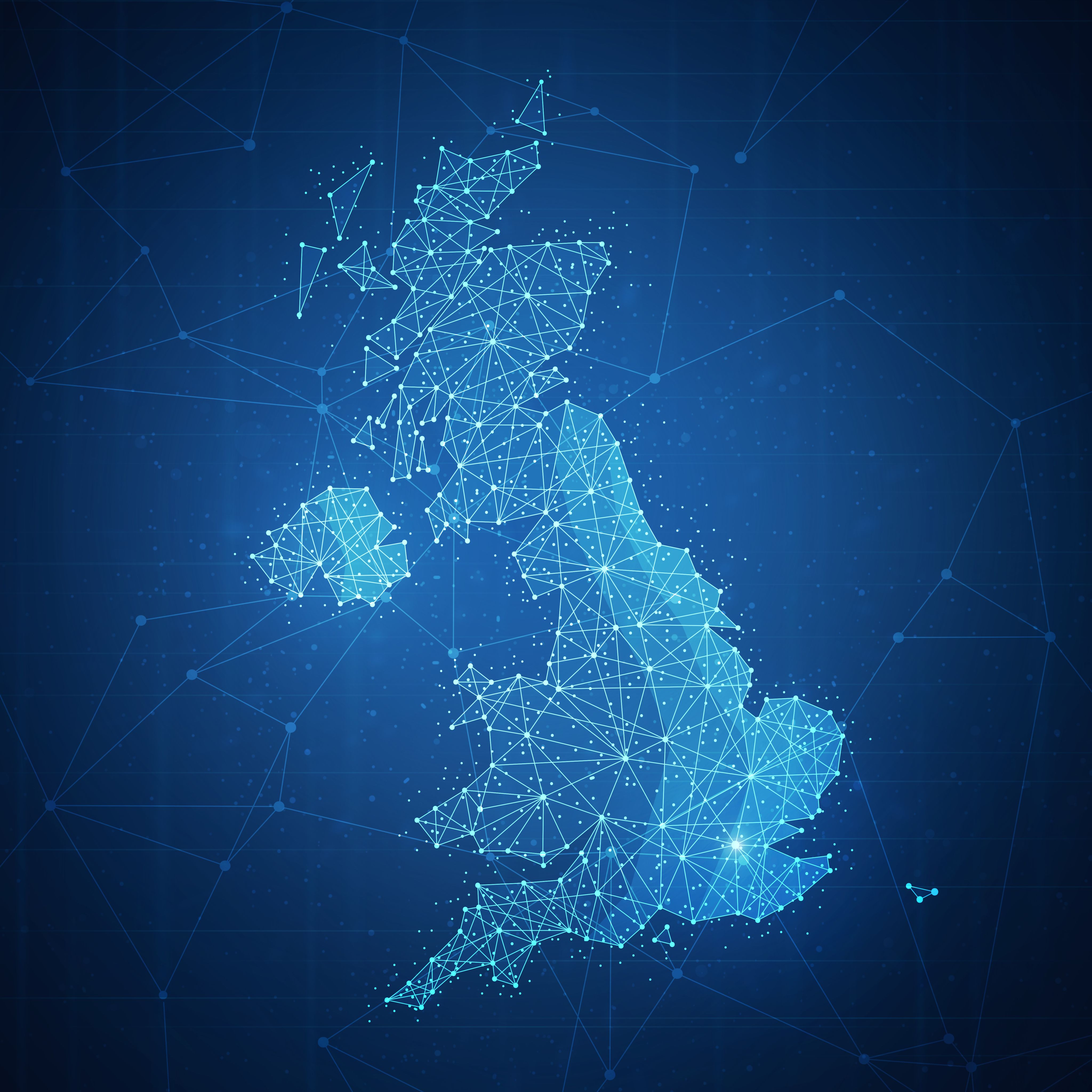 Polygon map of the UK. Credit: Adobe Stock / Visual Generation